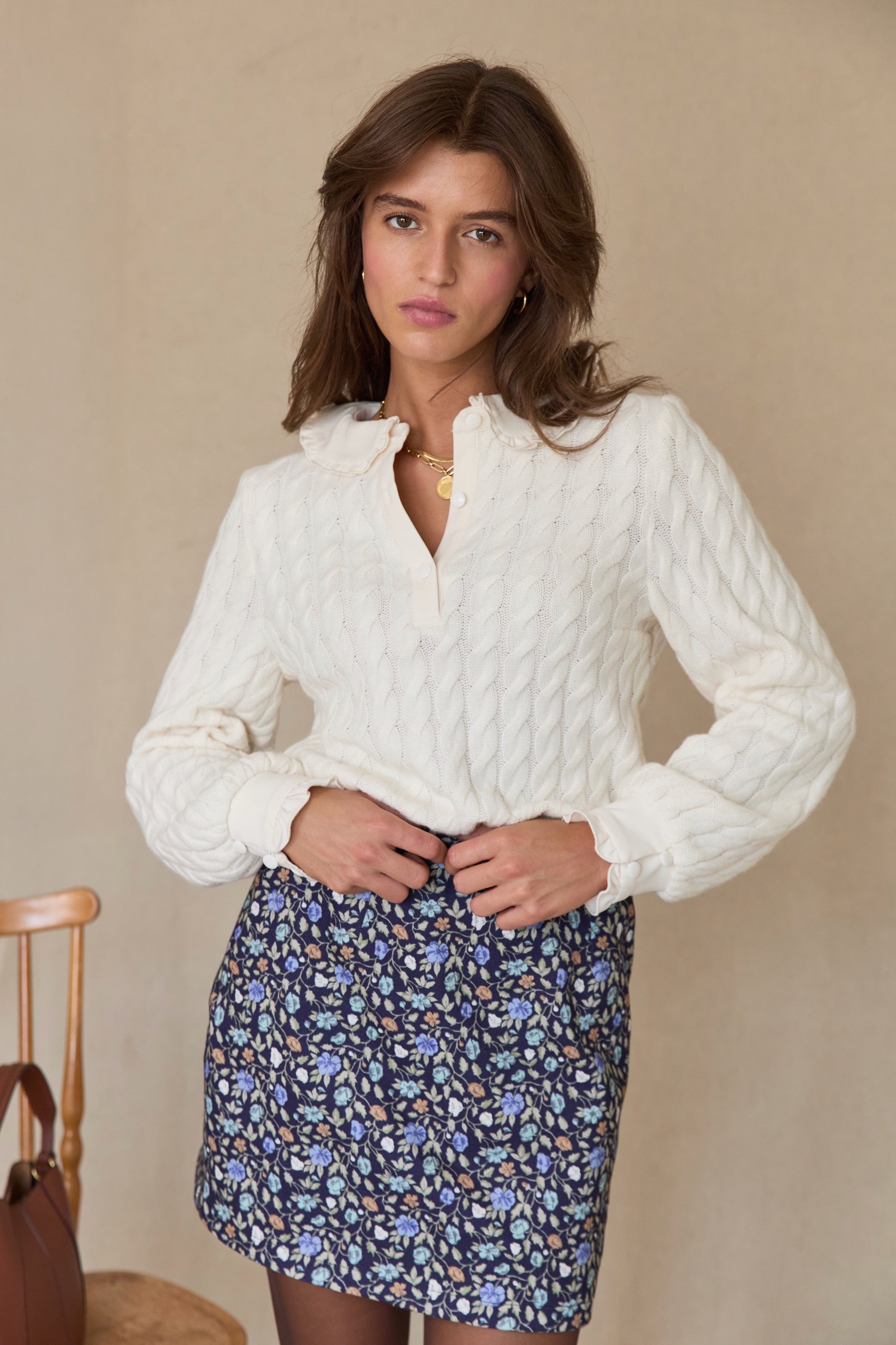 Jupe Jade velours fleuri