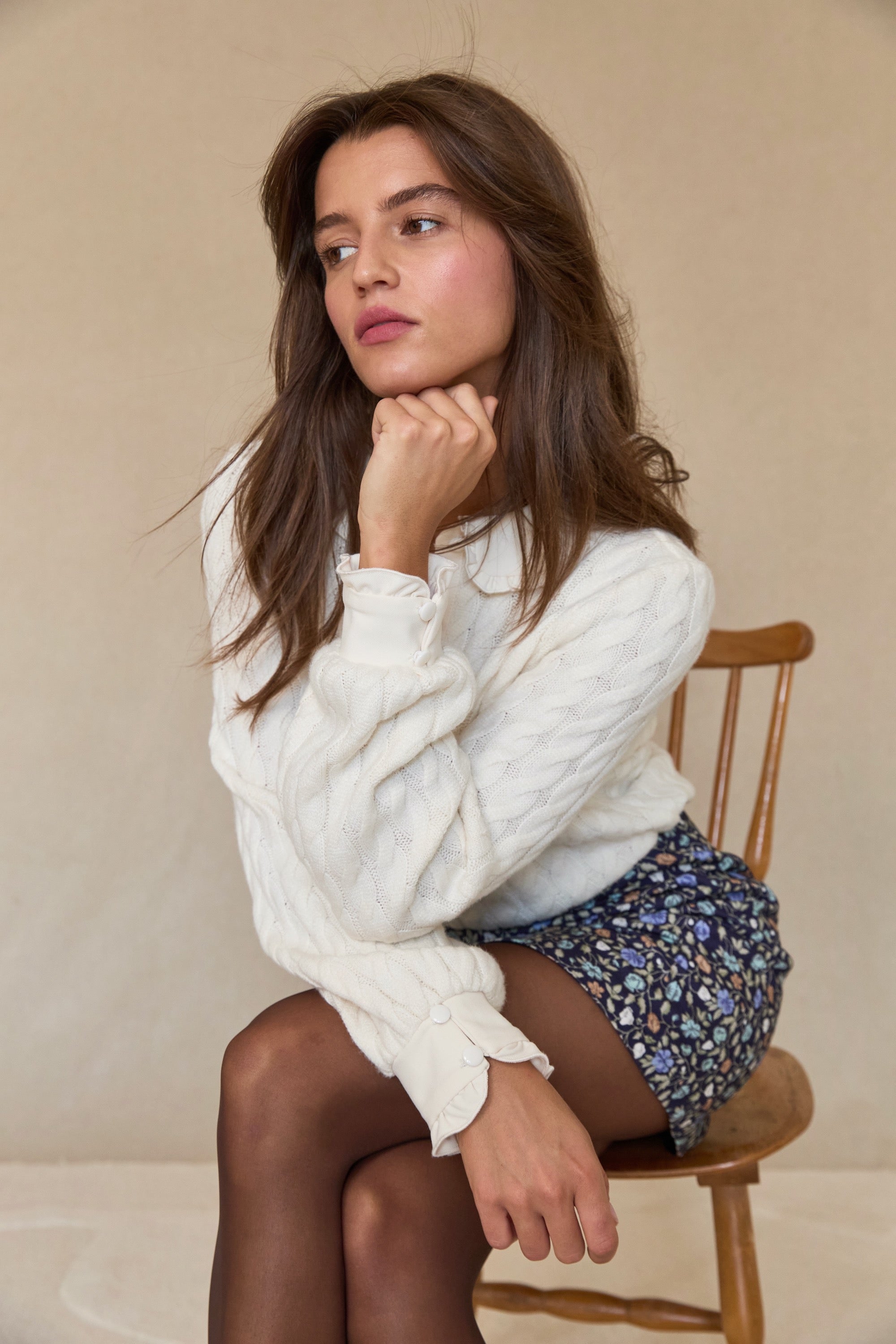 Jupe Jade velours fleuri