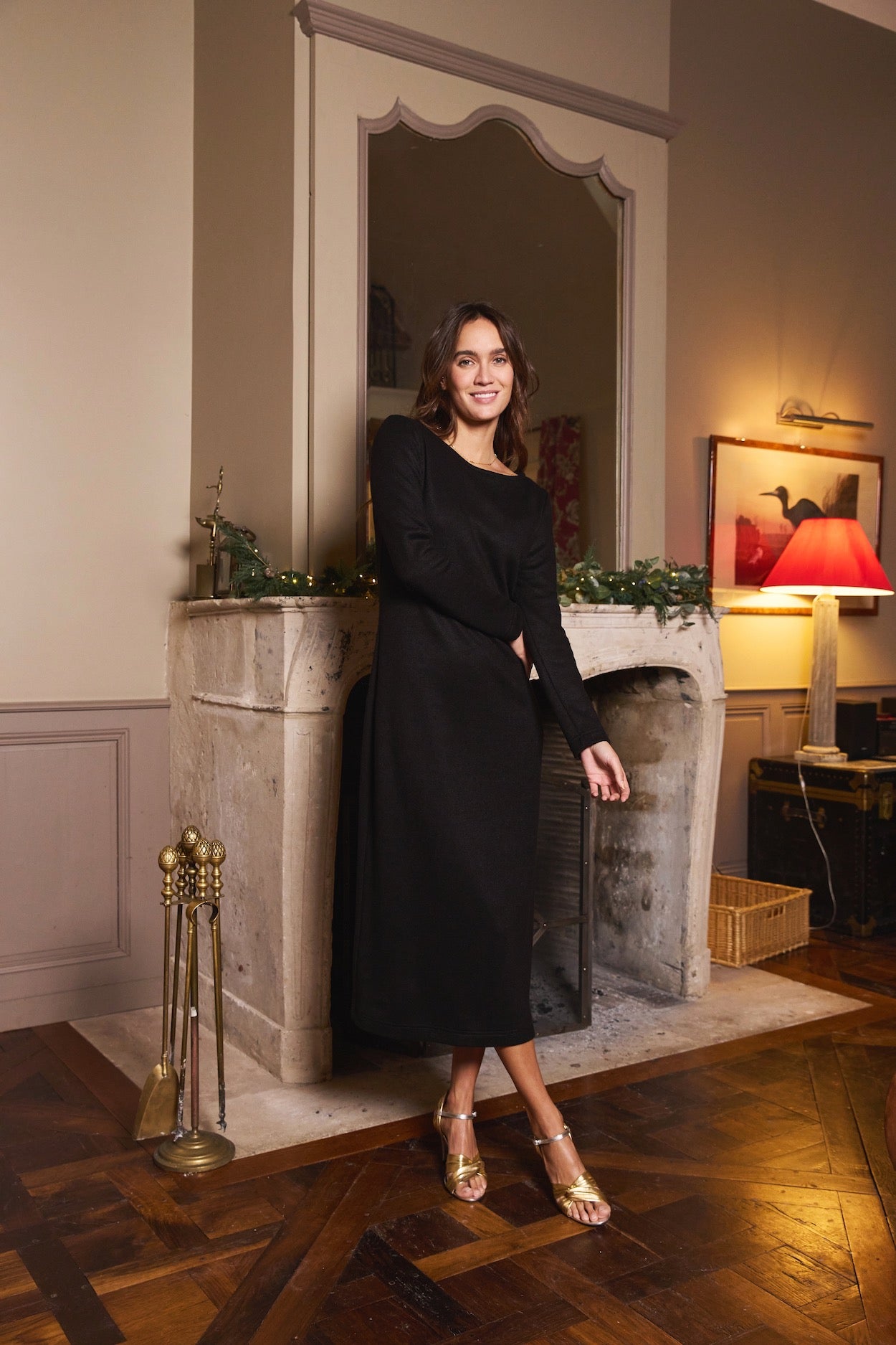 Floriane black knit dress