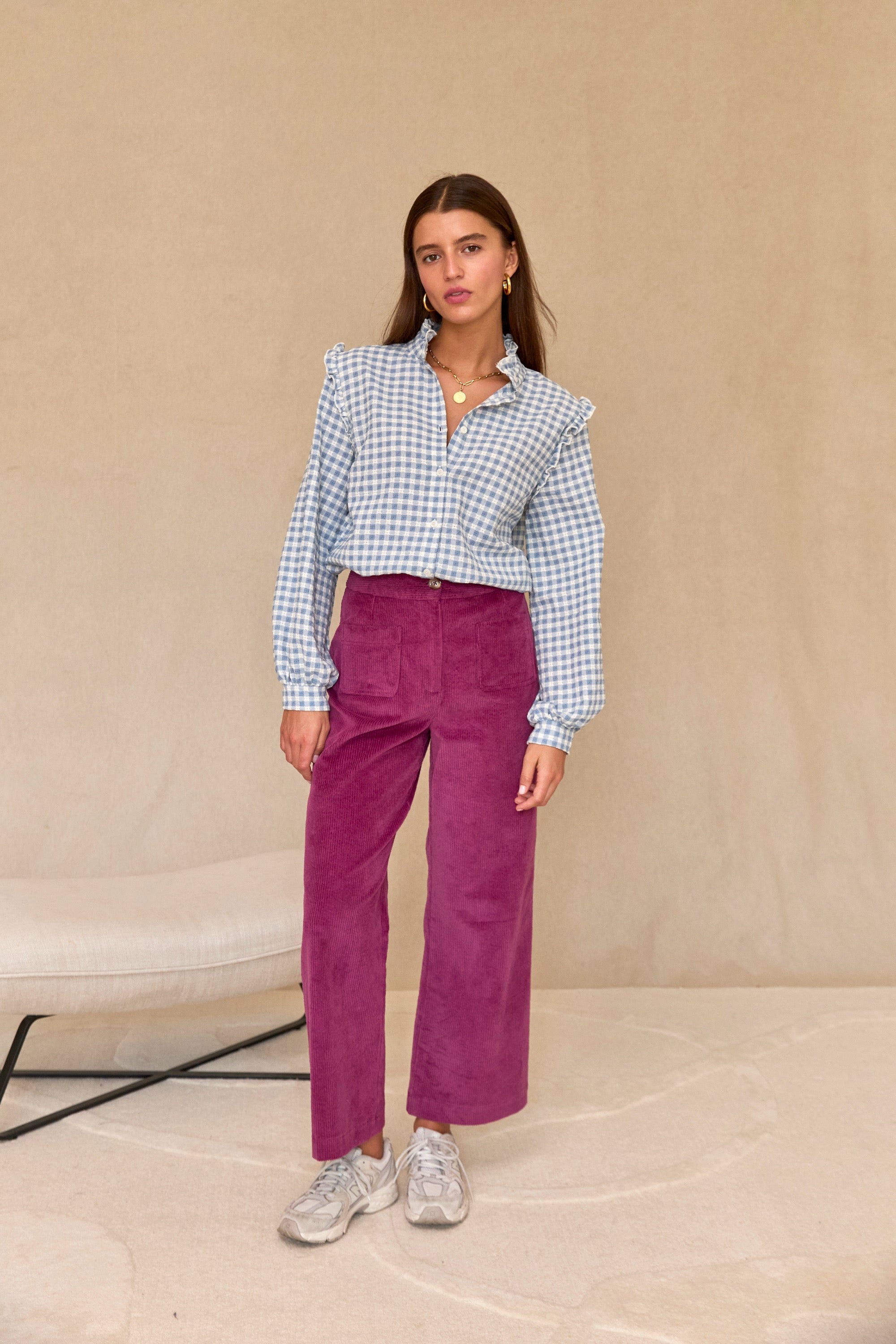 Pantalon Paimpol velours prune