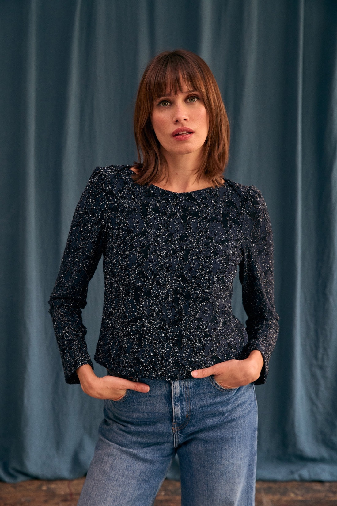 Top Gatsby maille pailletée