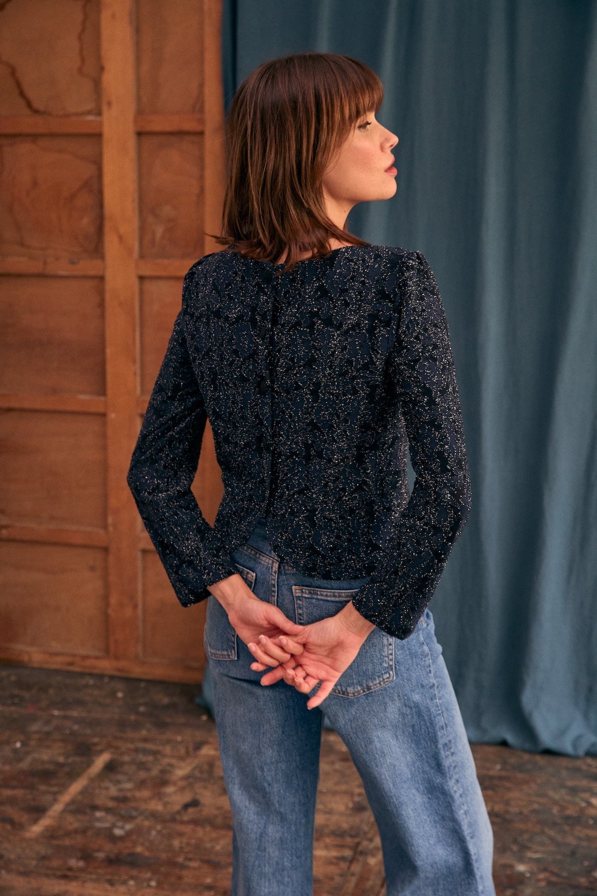 Top Gatsby maille pailletée