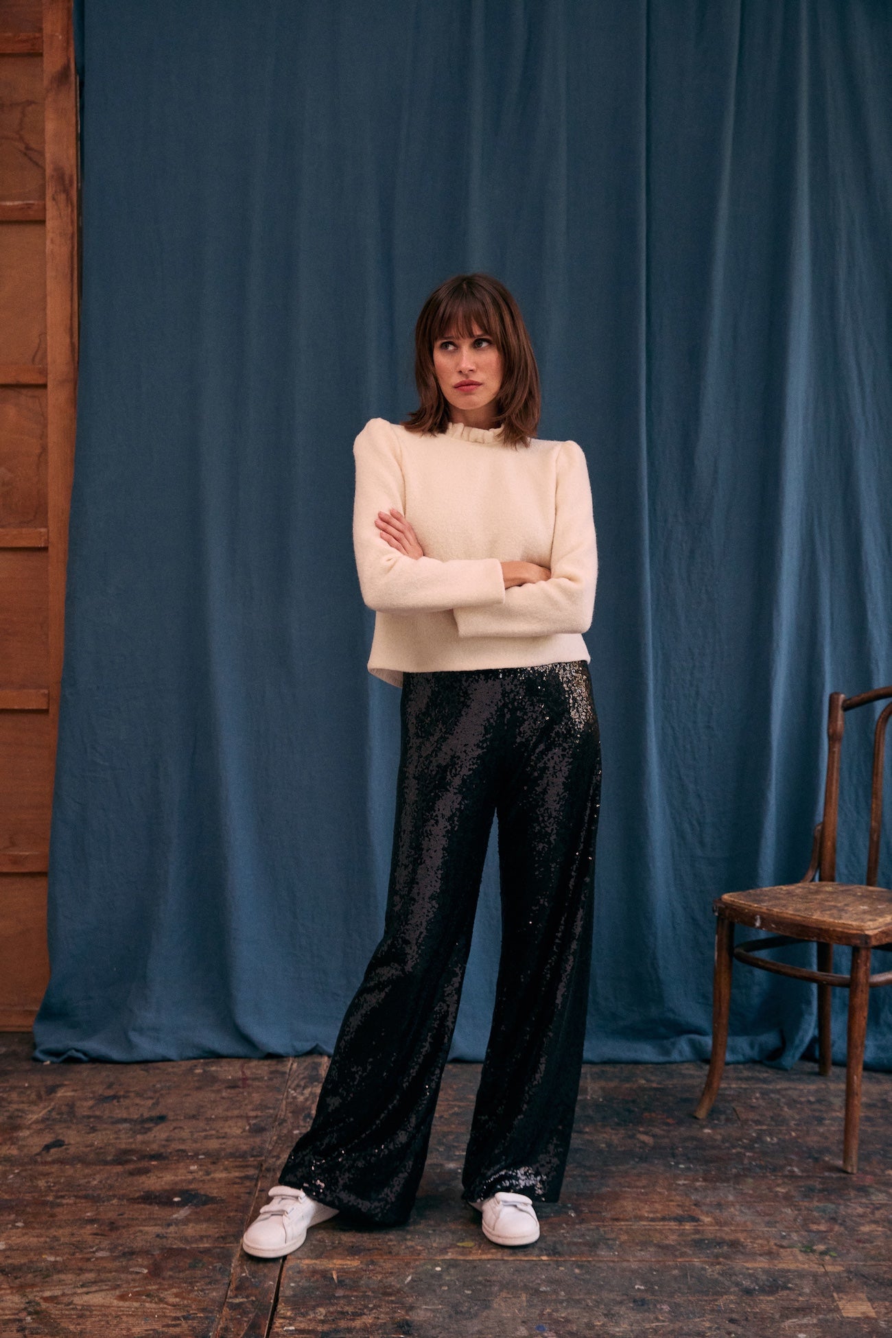 Pantalon Charlotte sequins noirs