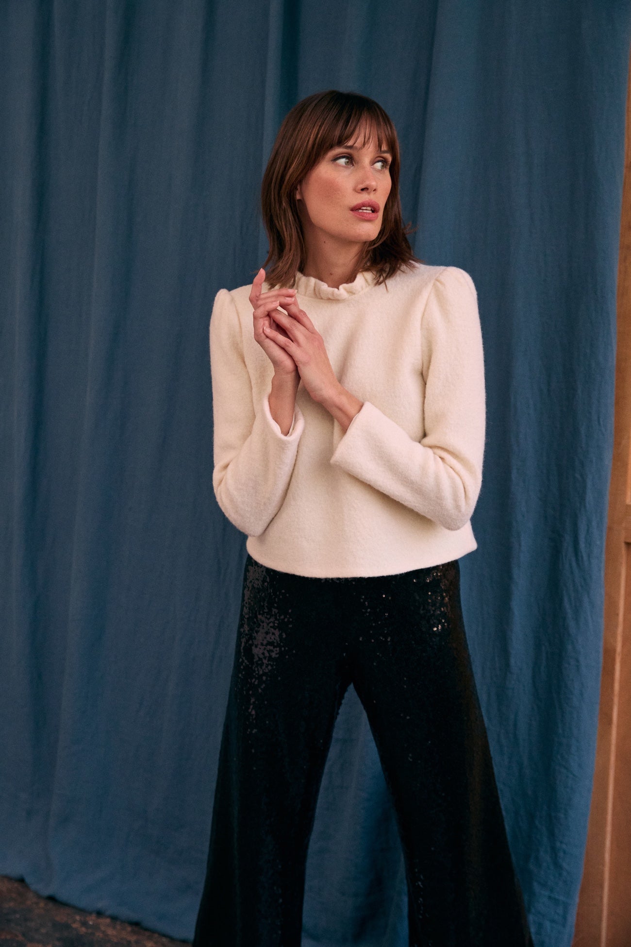 Pantalon Charlotte sequins noirs