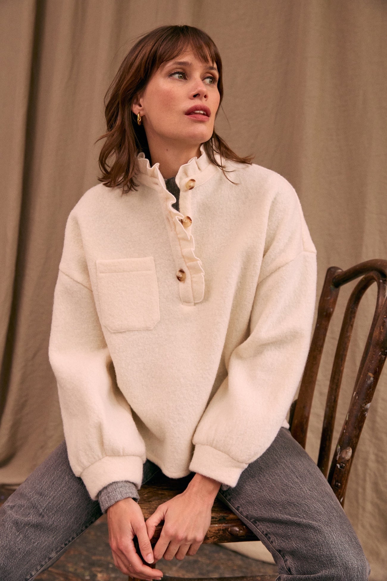 Vareuse Jordane laine écrue