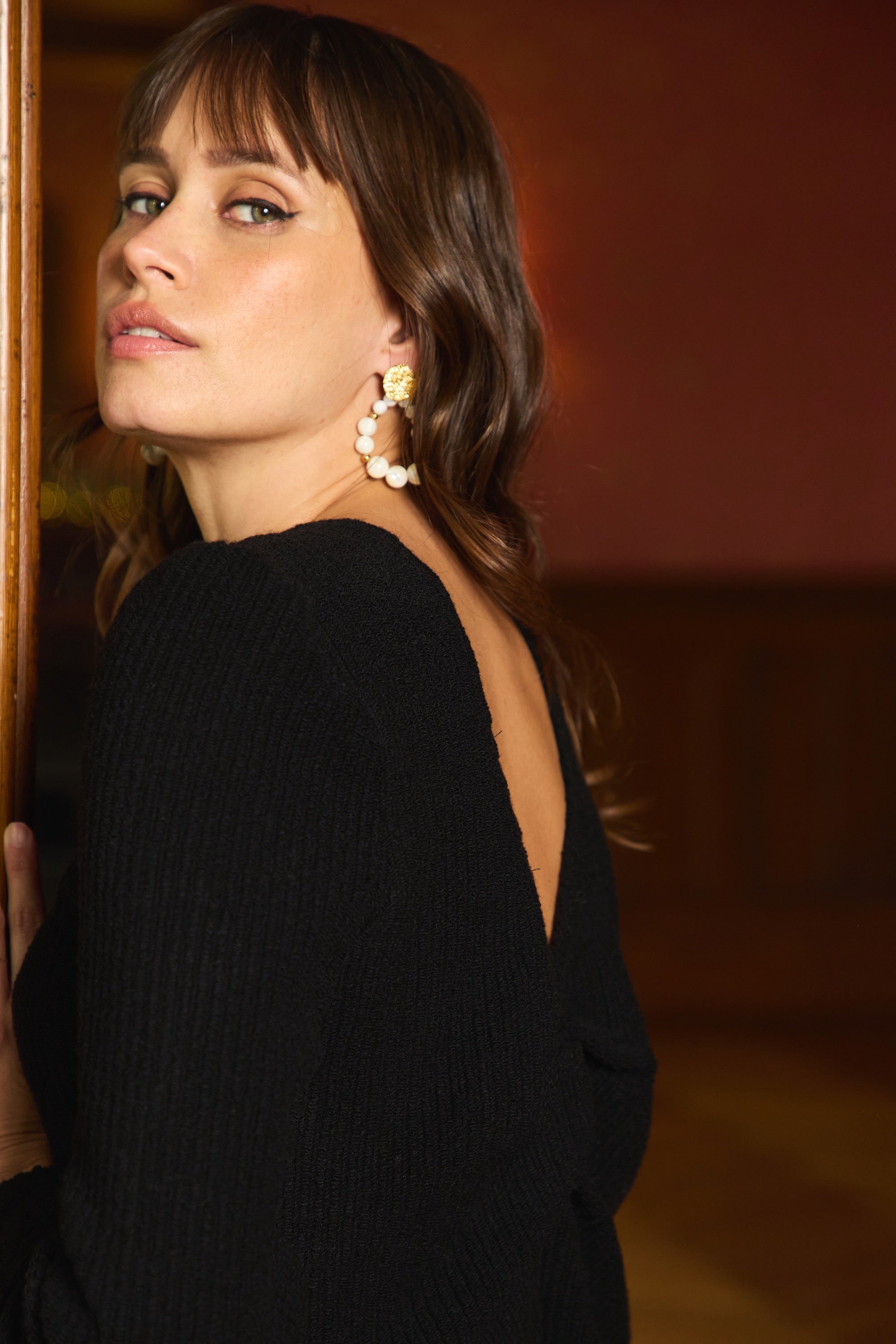 Top Hedwige laine noir