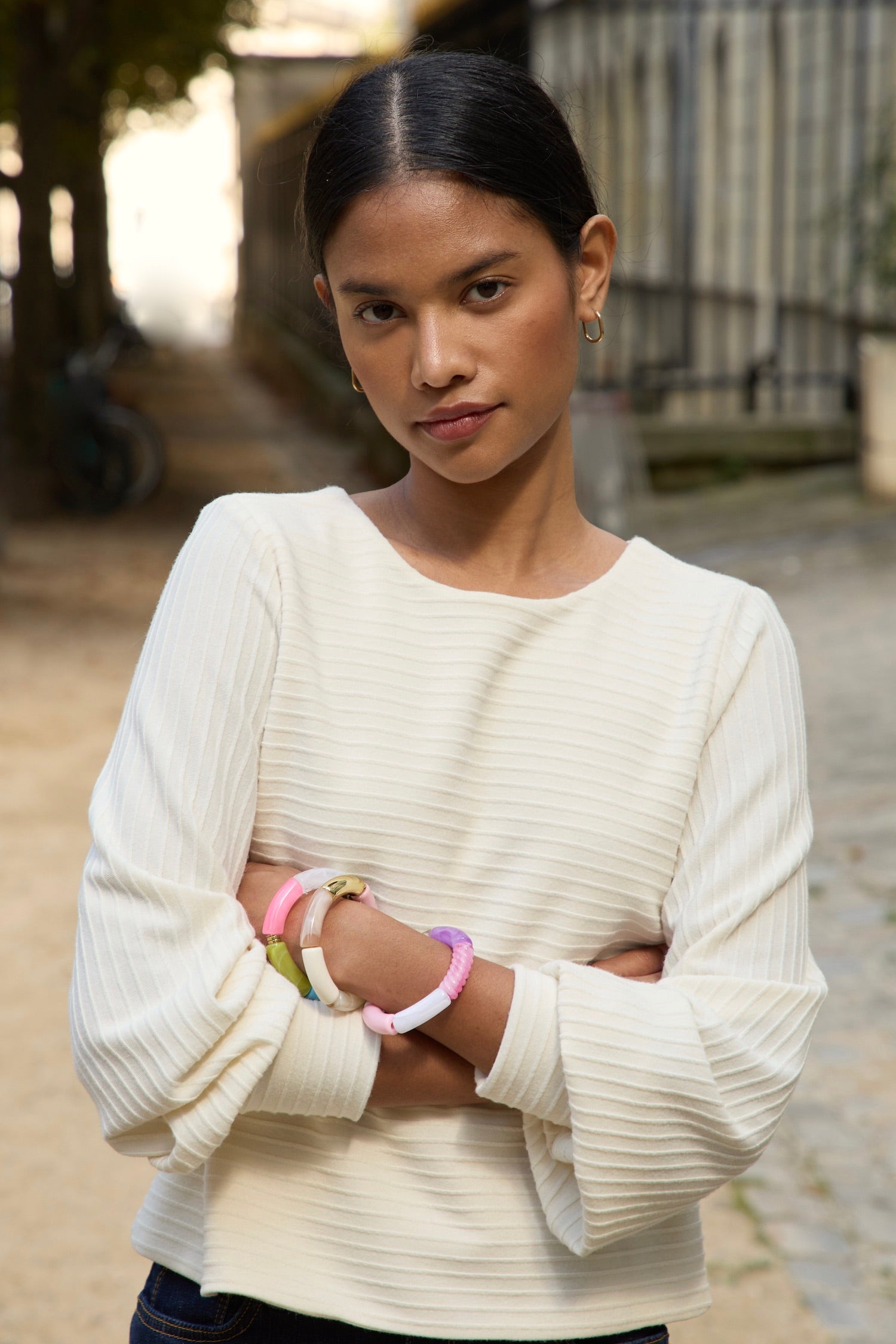 Top Loulou maille écrue