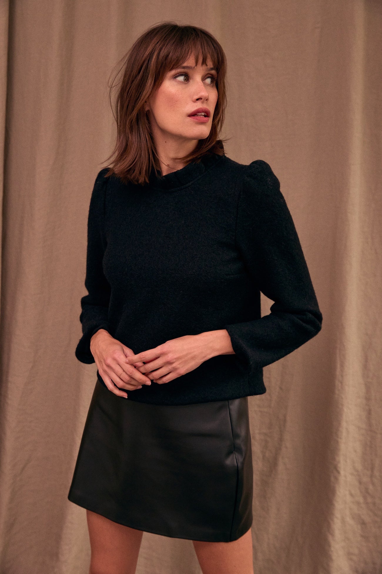 Top Odyssée laine noire