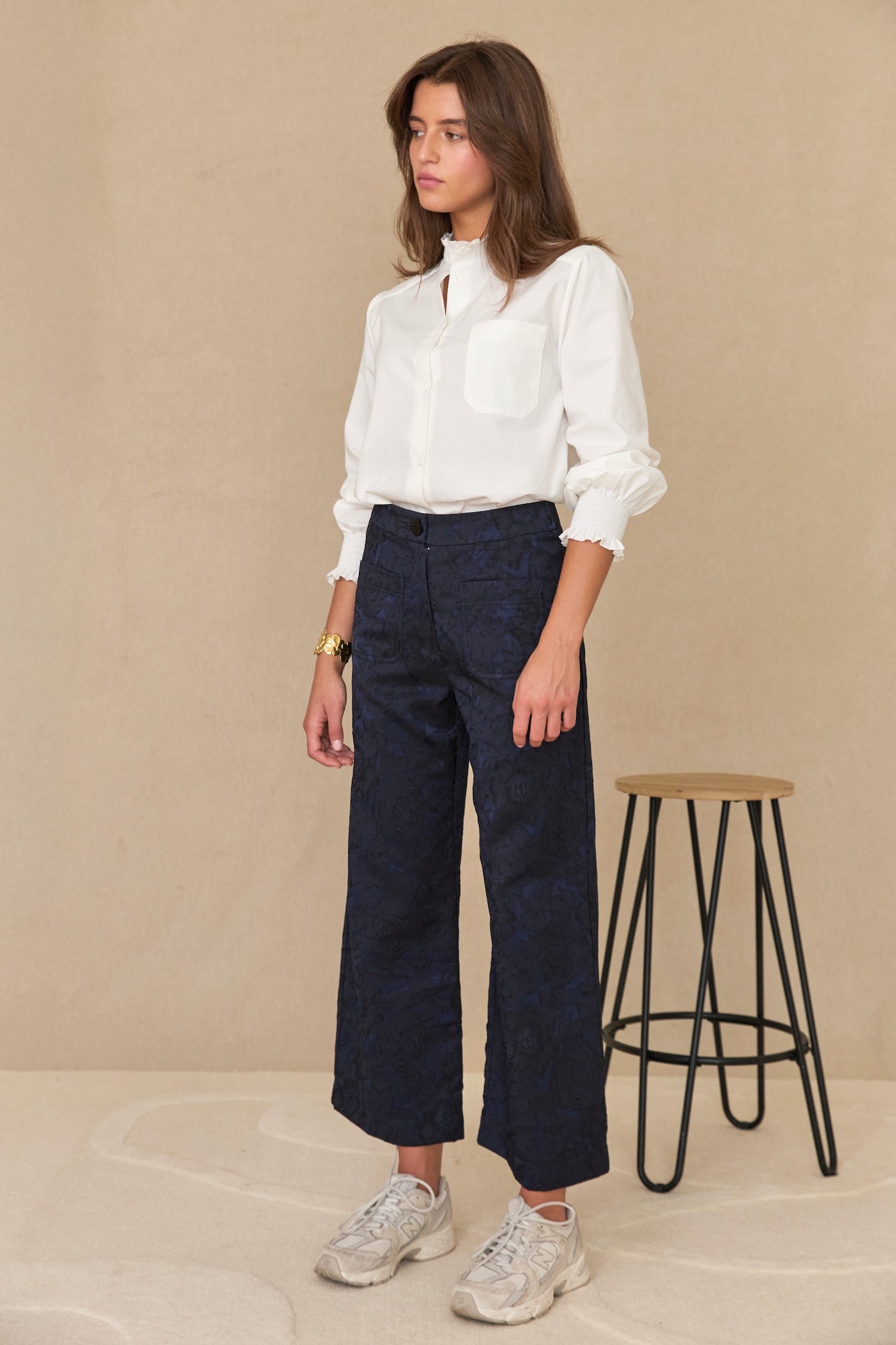 Pantalon Paimpol jacquard bleu