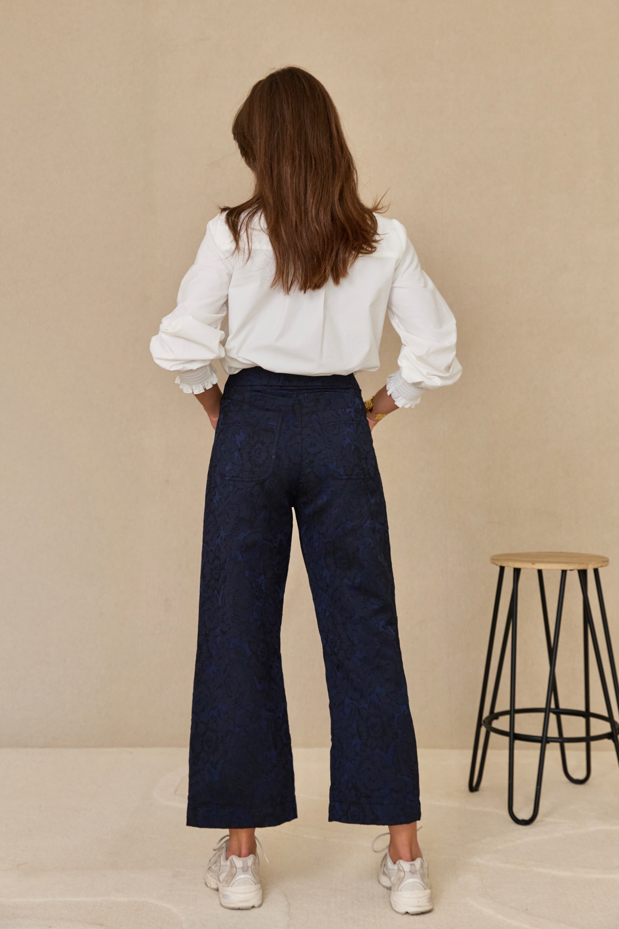 Pantalon Paimpol jacquard bleu
