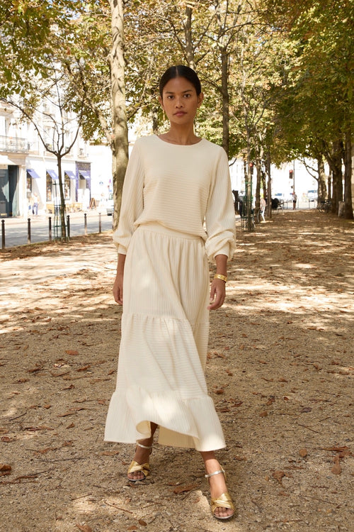 Top Loulou maille écrue