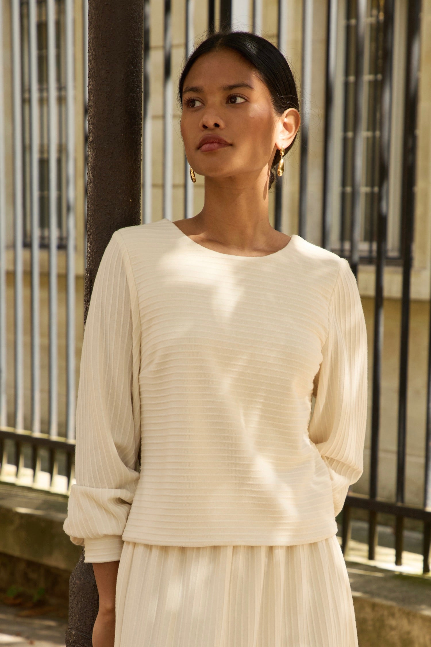 Top Loulou maille écrue