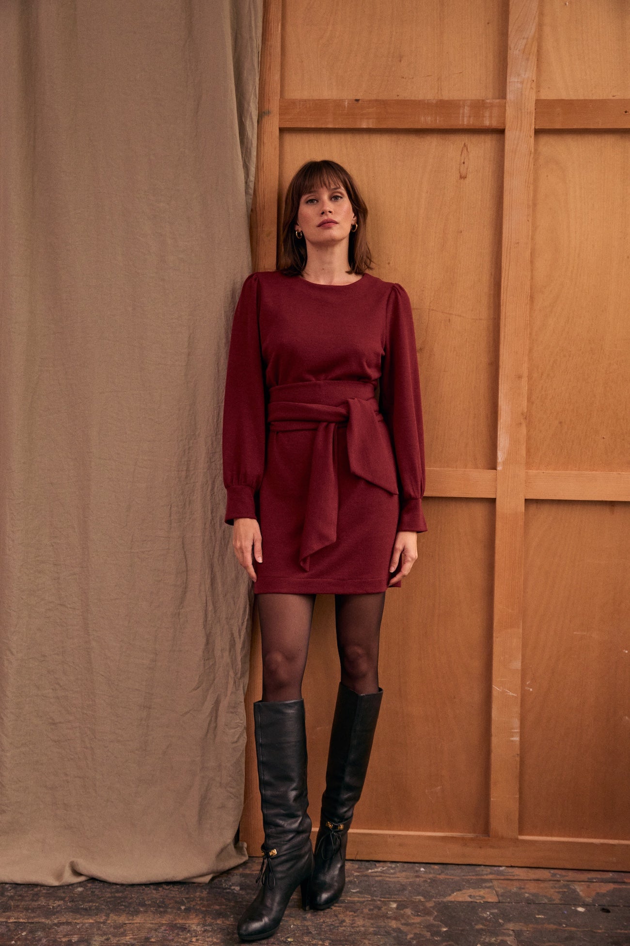 Robe Louison maille brique