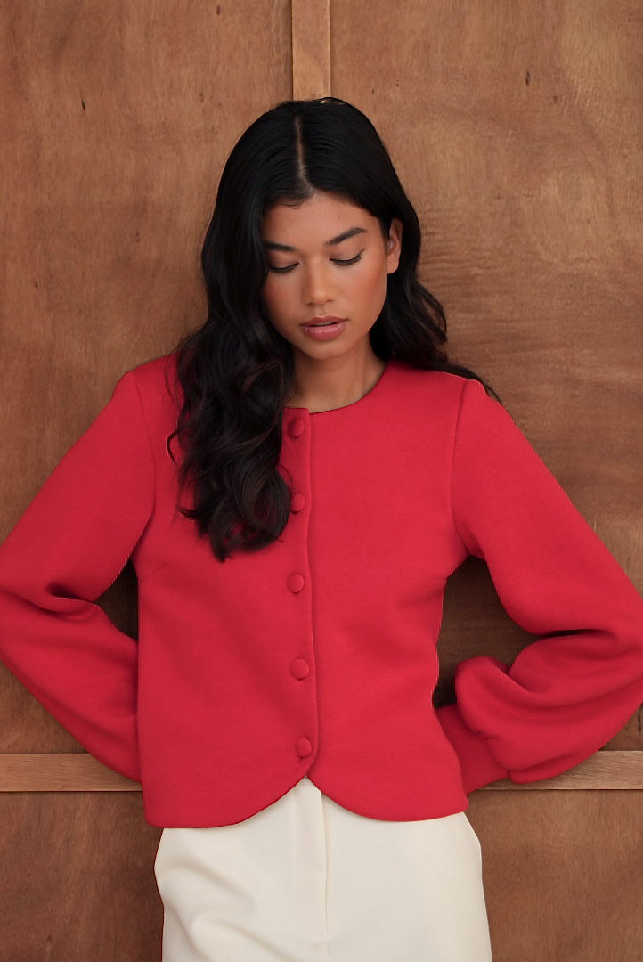 Top Valéria molleton rouge