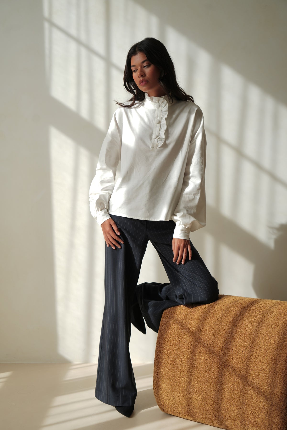 Pantalon Gaby rayures marine