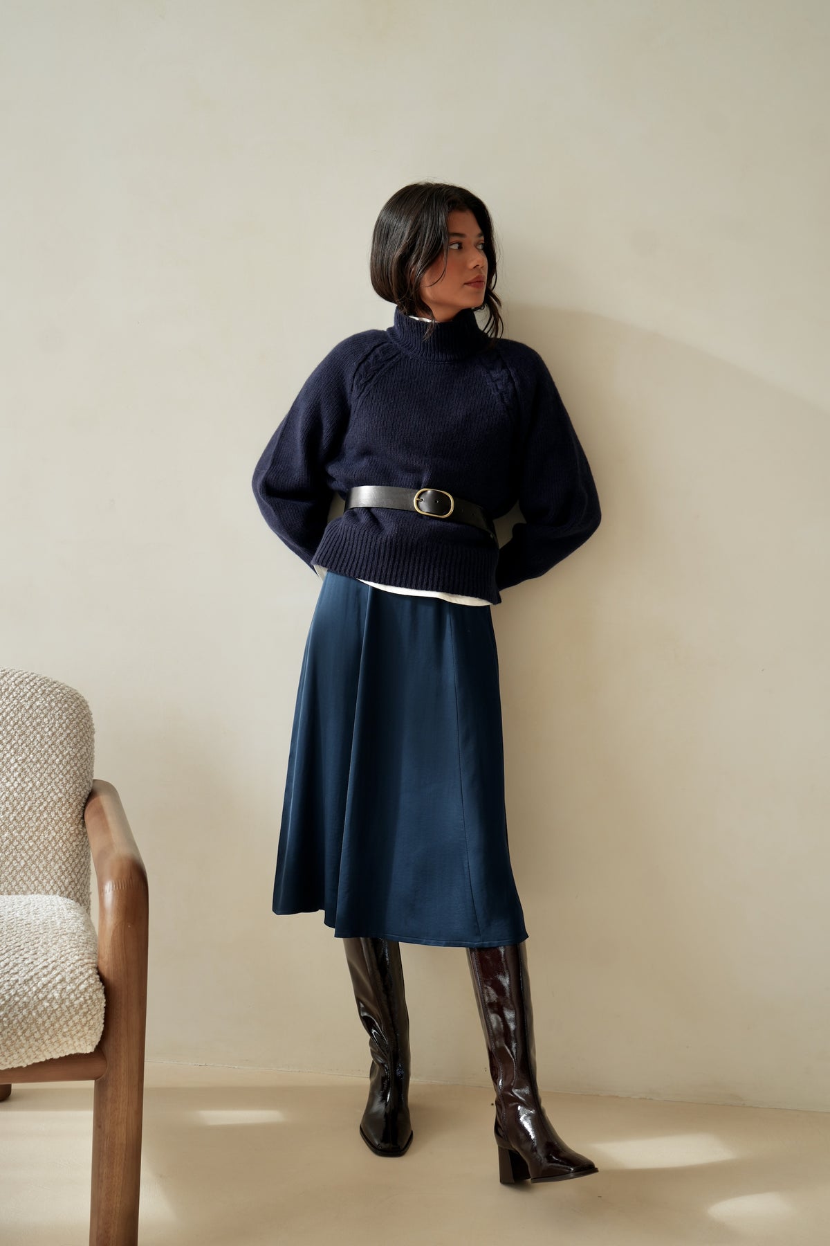 Jupe Macha satin marine