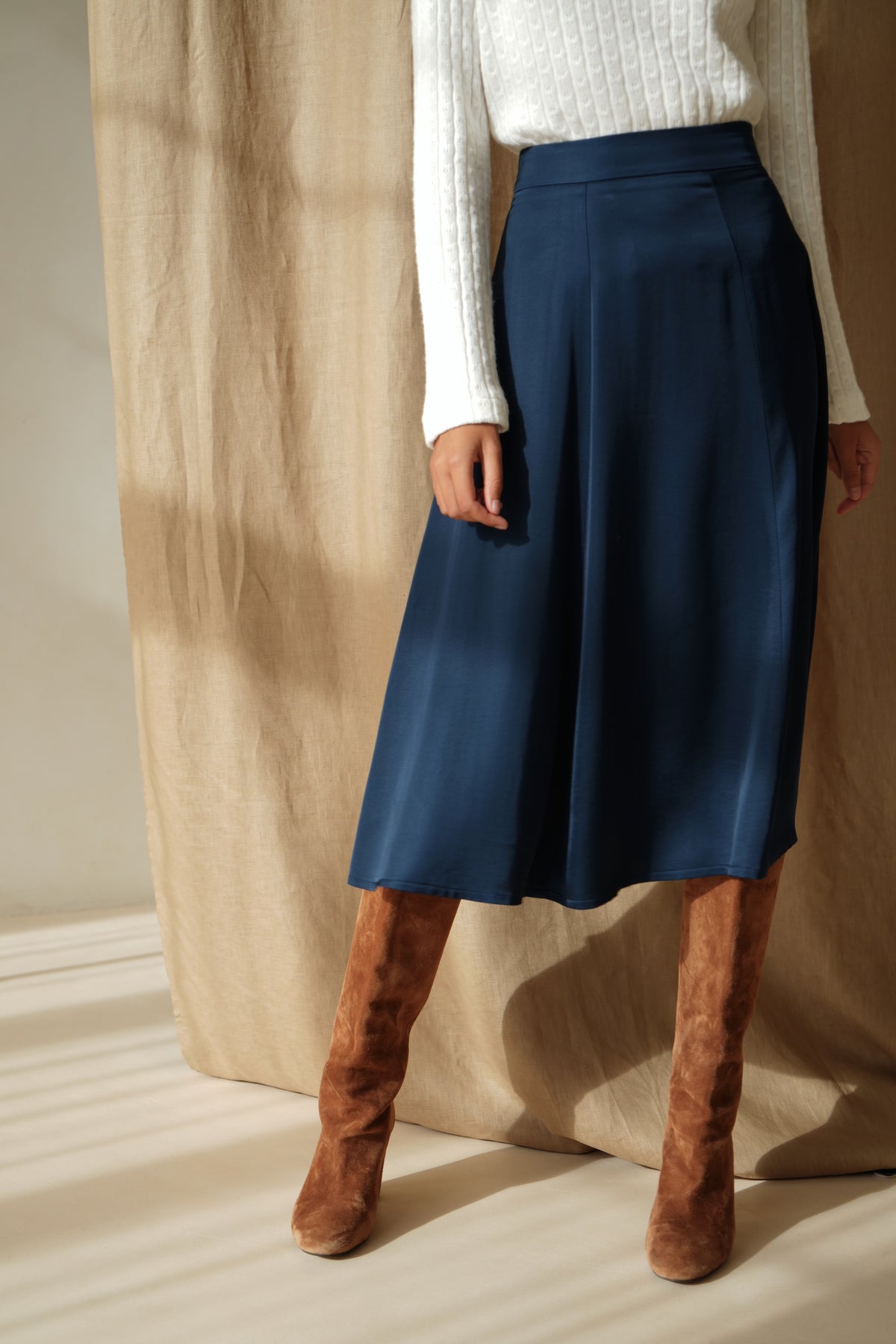 Jupe Macha satin marine