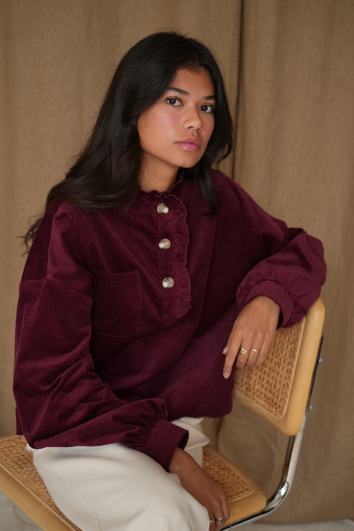 Chemise Jordane velours prune