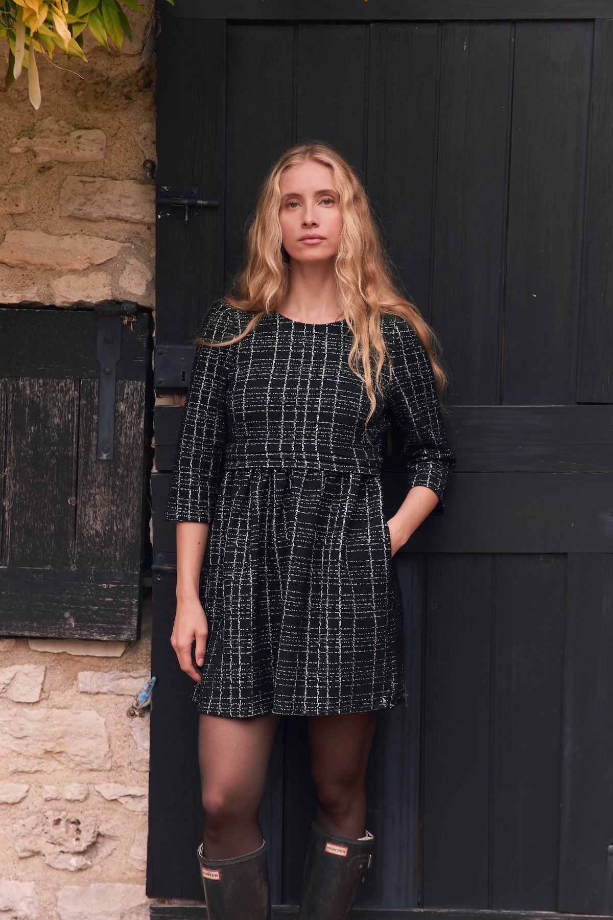 Robe Marguerite tweed noir