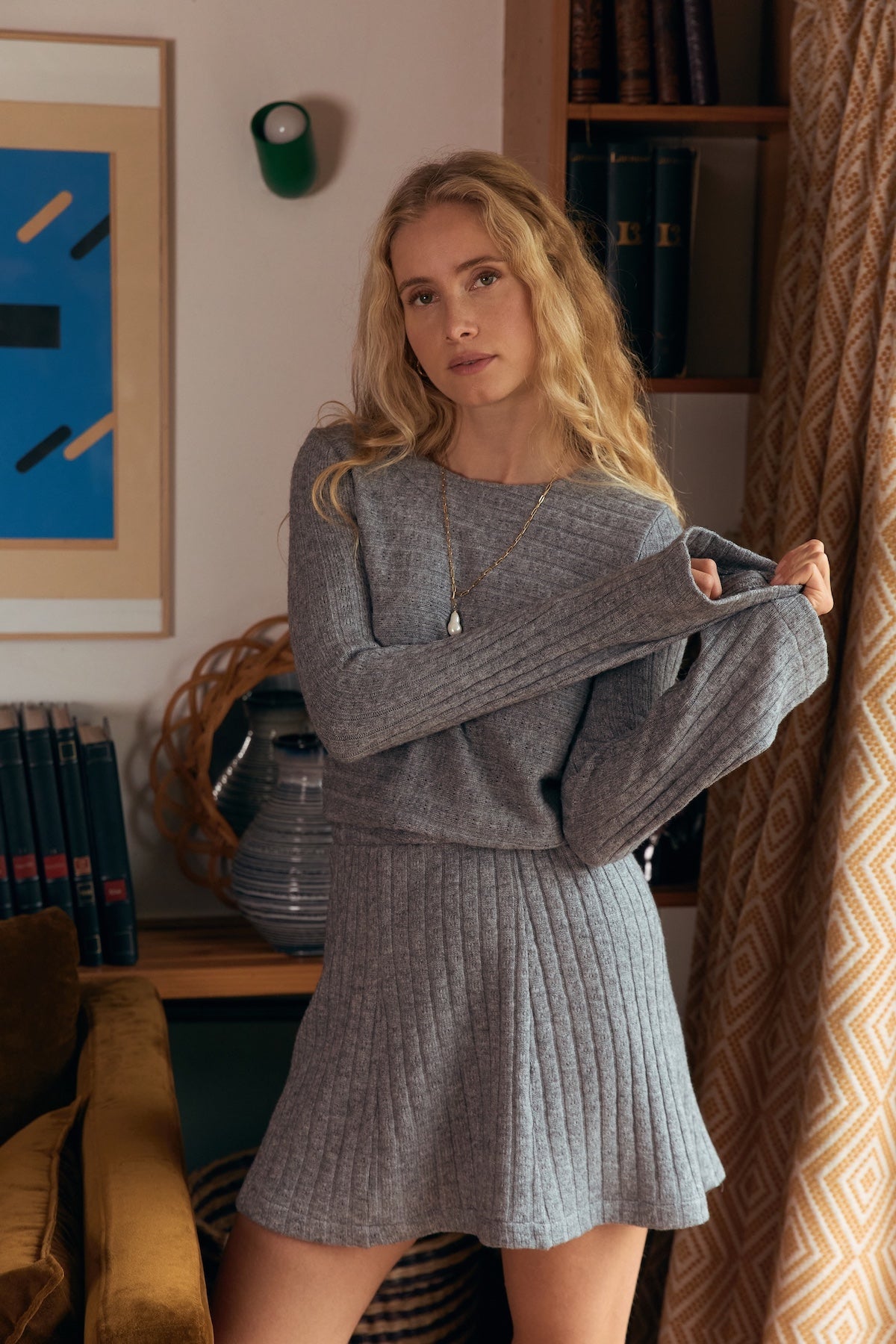 Robe Elisa maille grise