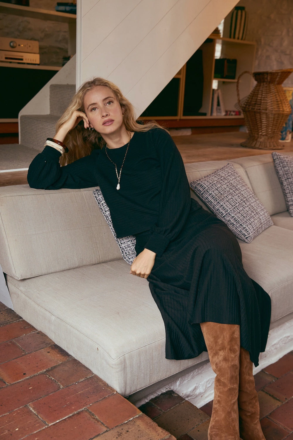 Top Loulou maille noire