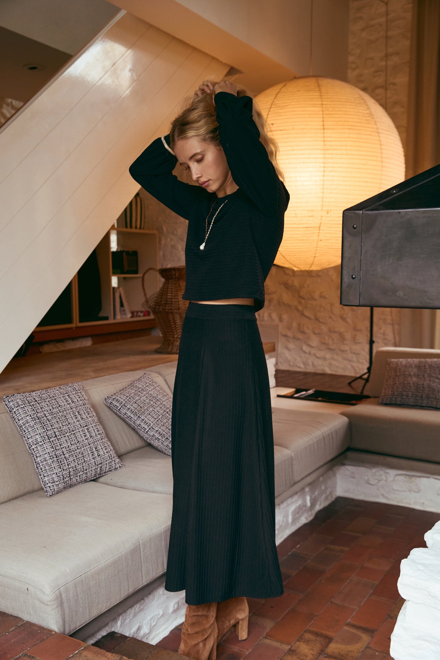 Top Loulou maille noire