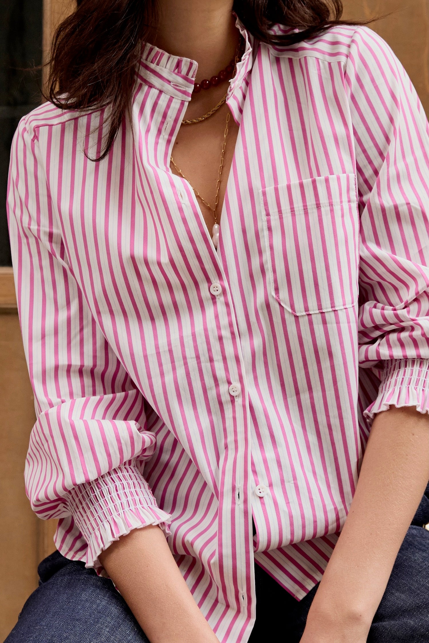 Chemise Peppa rayée rose