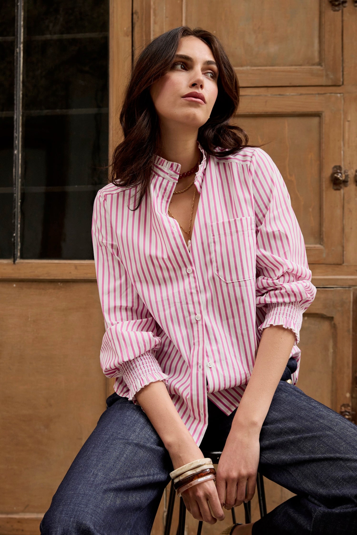 Chemise Peppa rayée rose