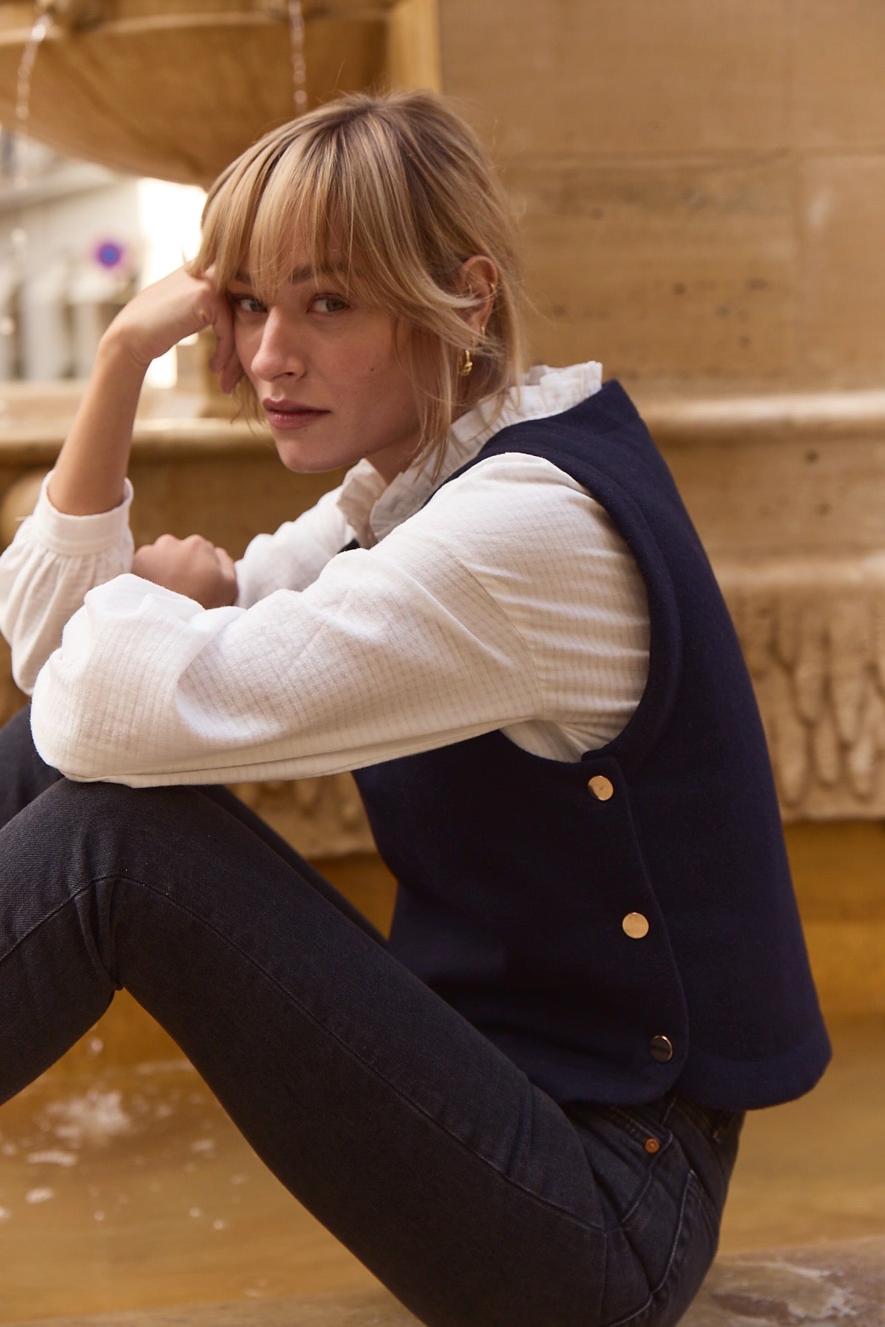 Veste de sport en laine bleu marine - Casablanca Veste de sport en laine bleu marine - Casablanca