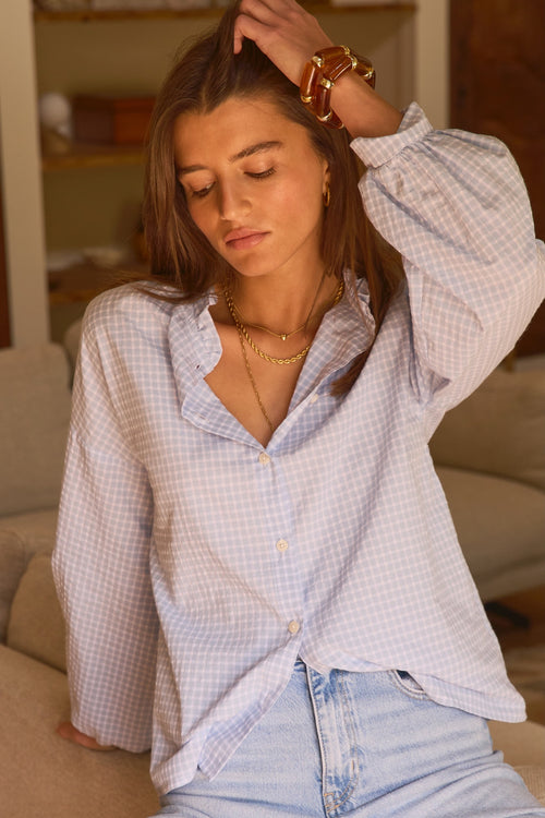 Blouse Ella carreaux ciel