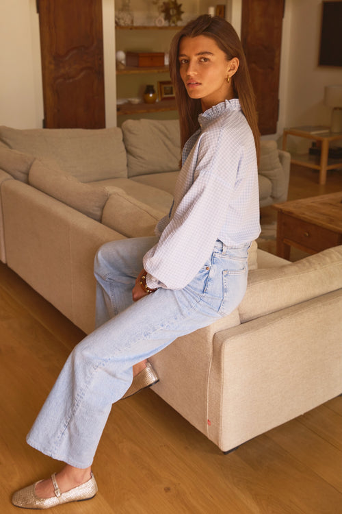 Blouse Ella carreaux ciel