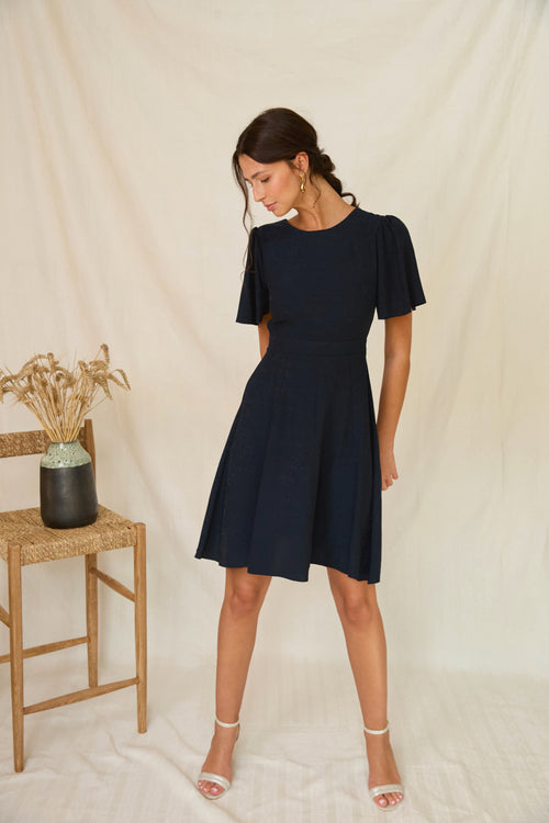 Philippa navy blue dress