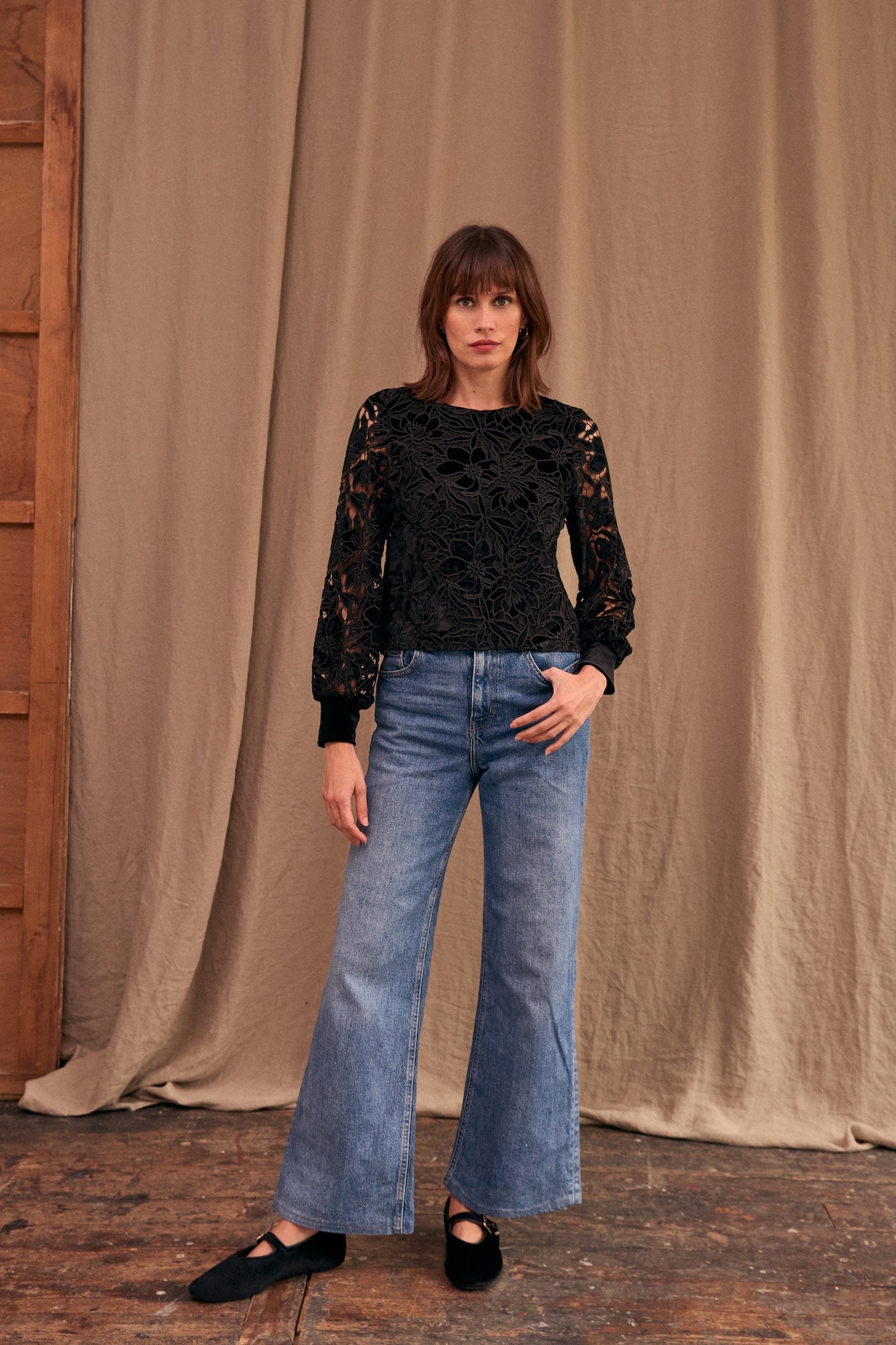 Top Loulou velours dévoré