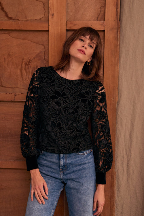 Top Loulou velours dévoré