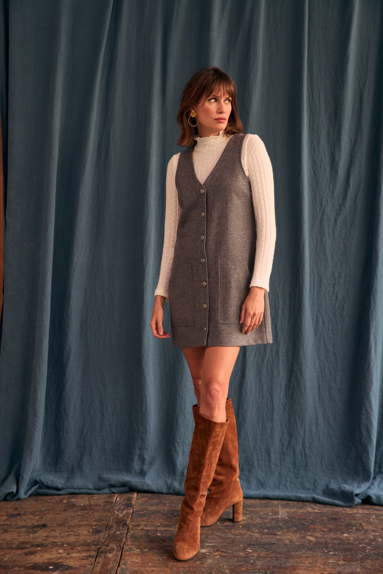 Robe Céline flanelle grise