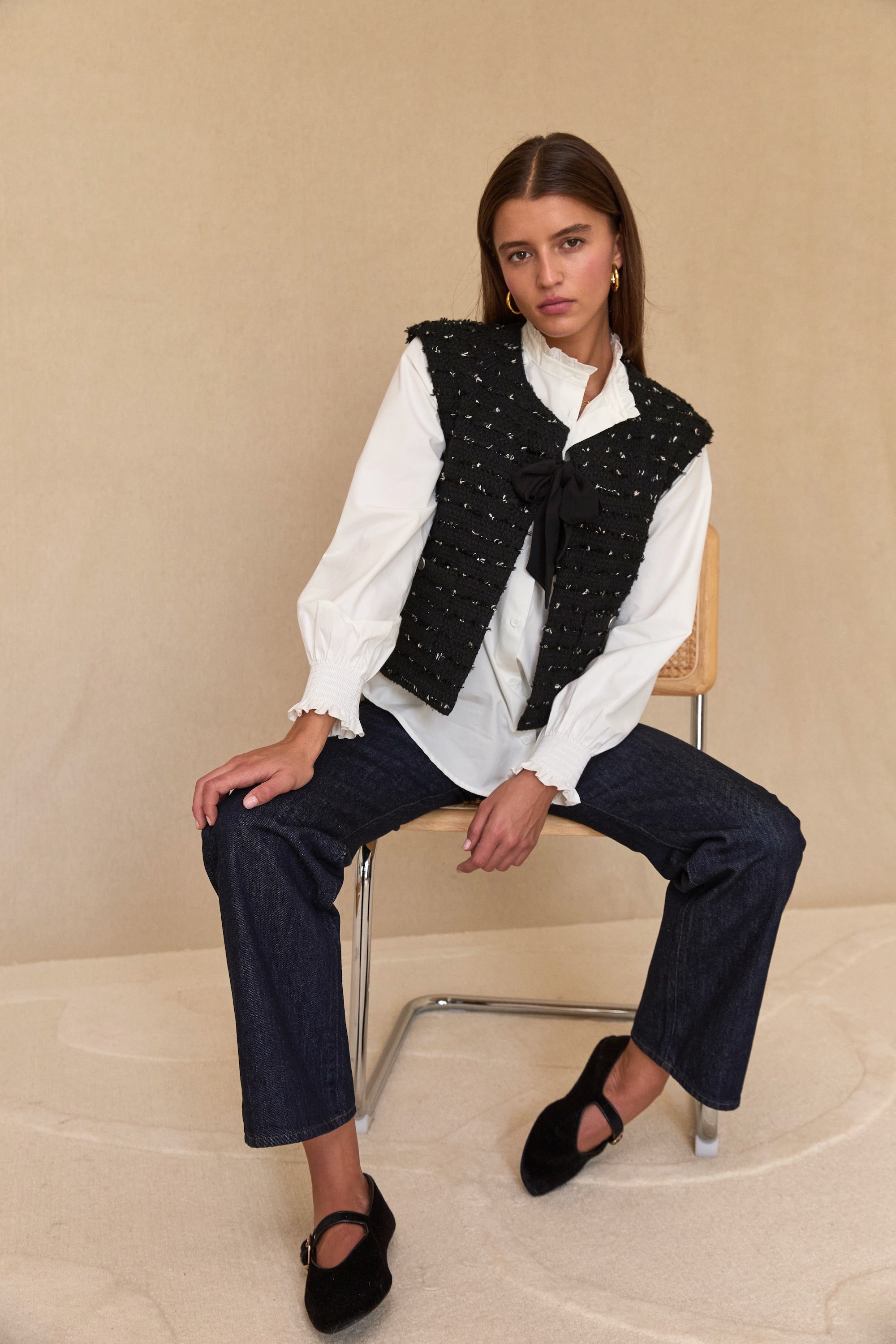 Veste Vali tweed noir