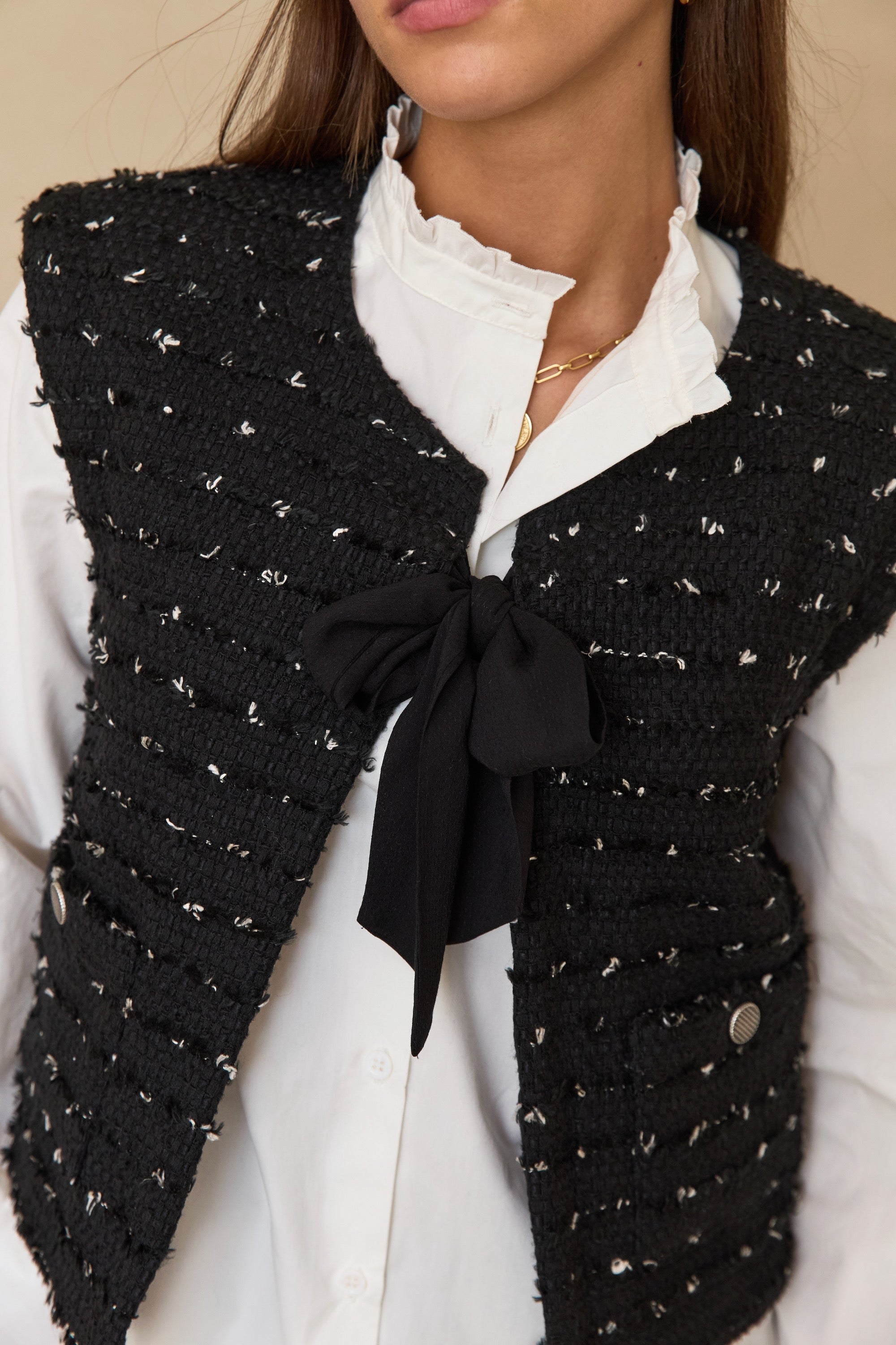 Veste Vali tweed noir