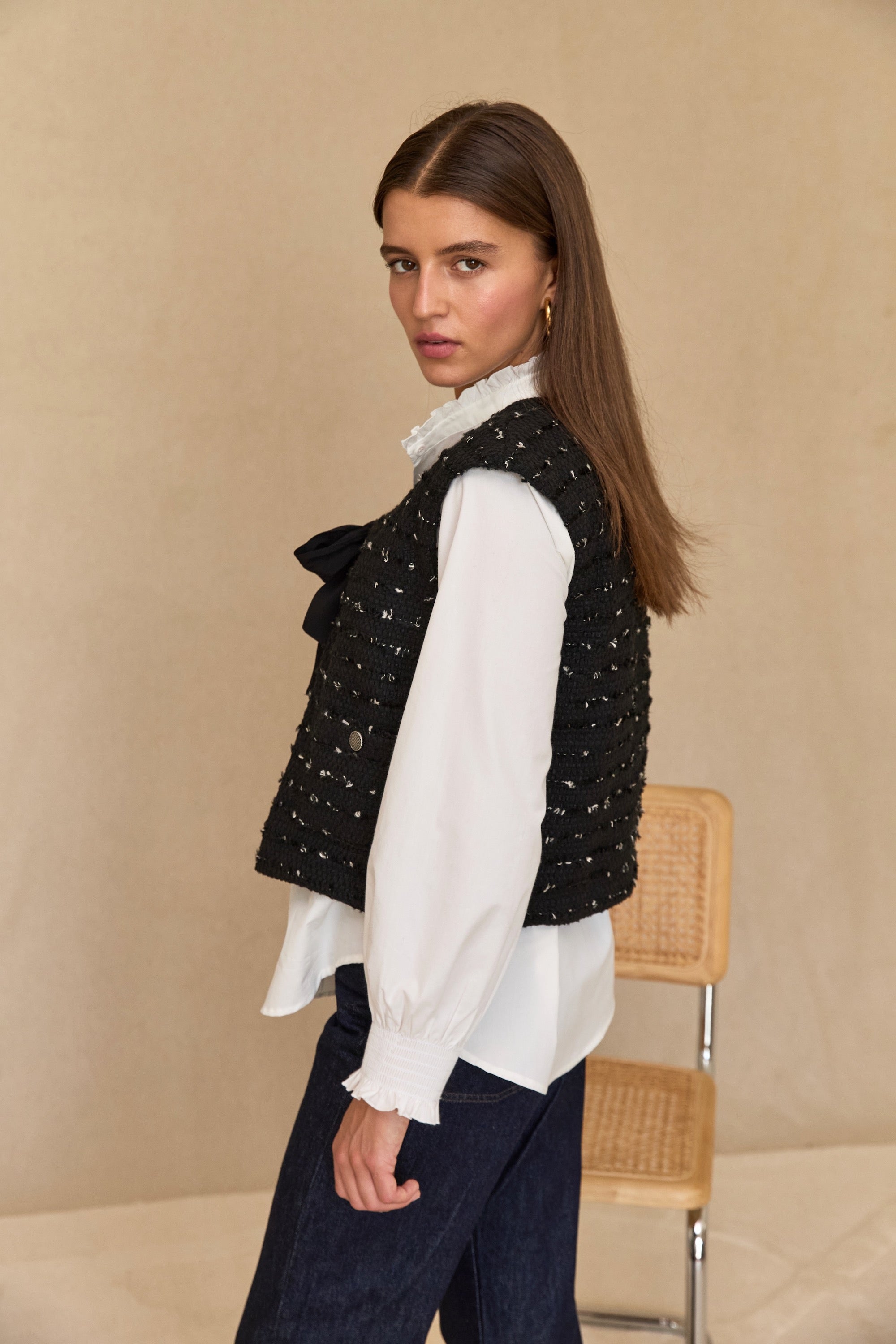 Veste Vali tweed noir