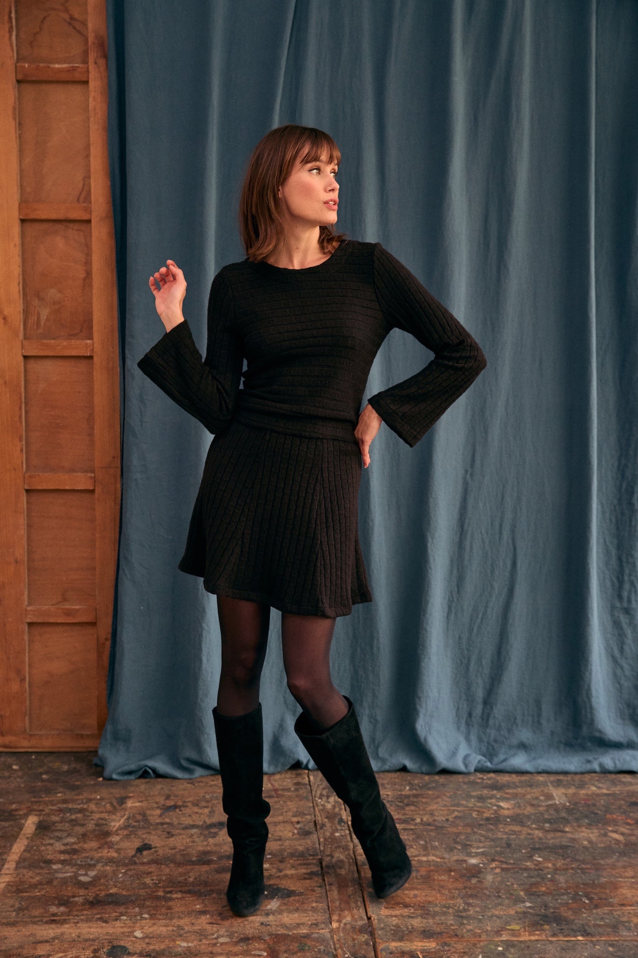 Robe Elisa maille noire