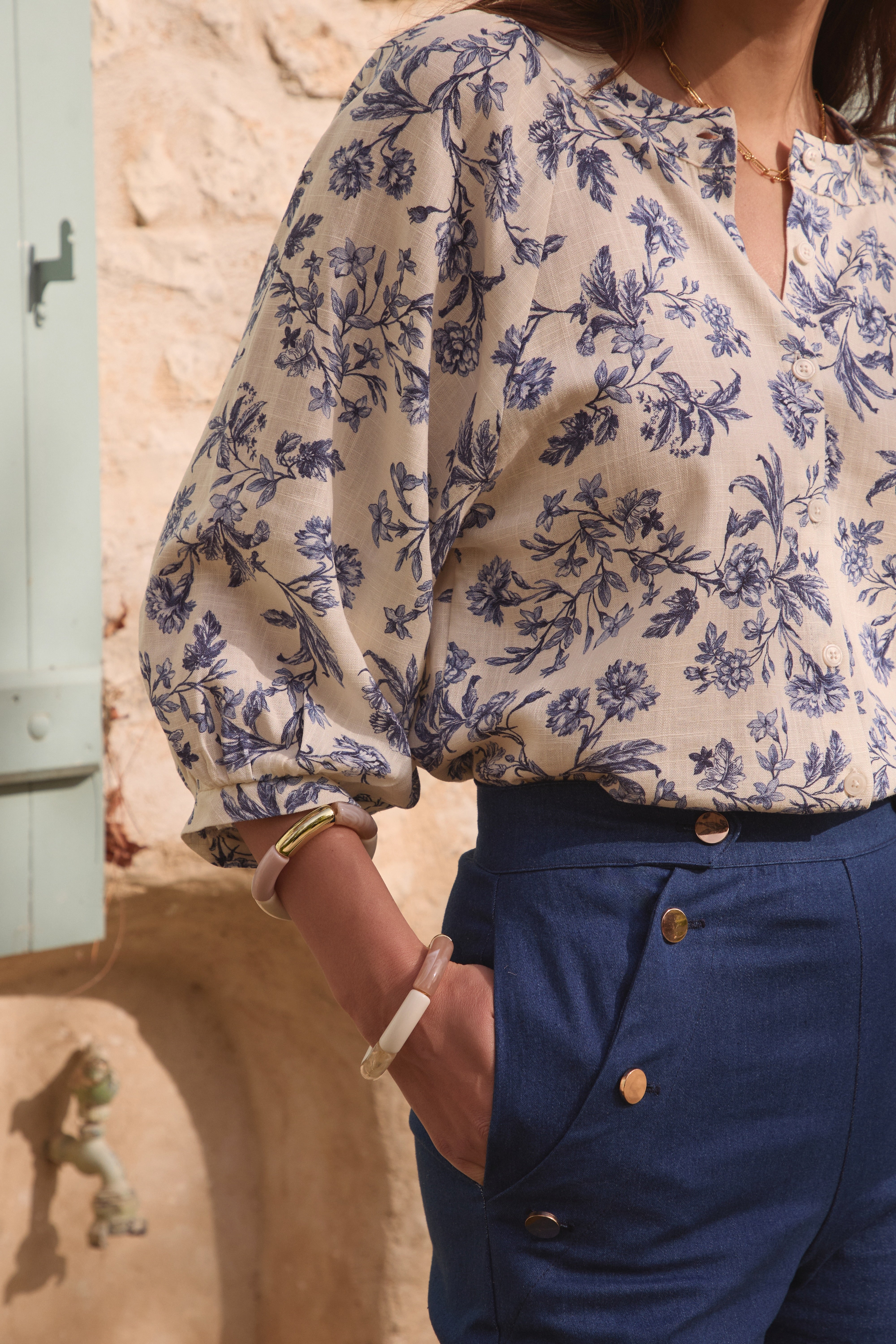 Ava toile de Jouy blouse