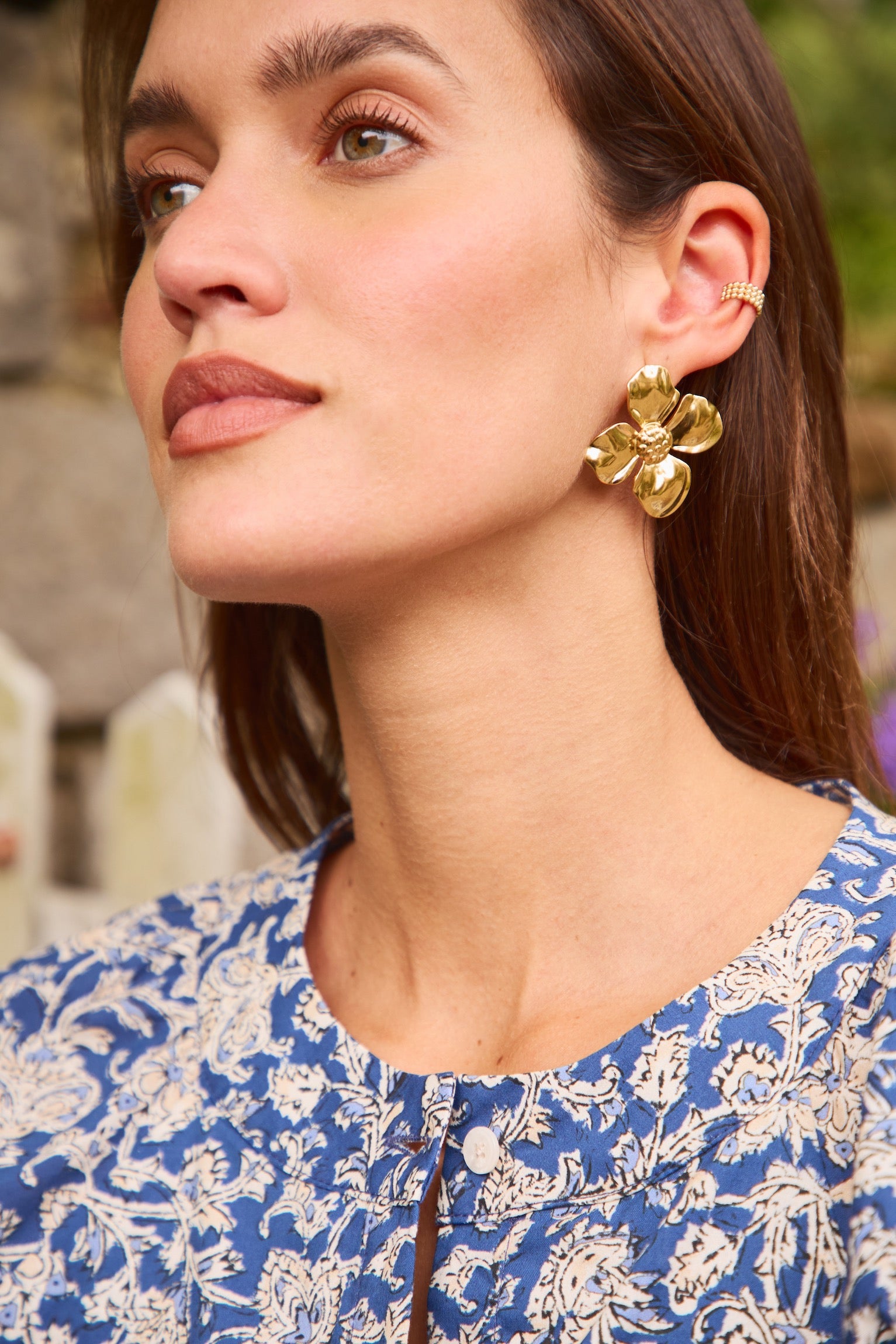 Camélia earrings (available June 14)