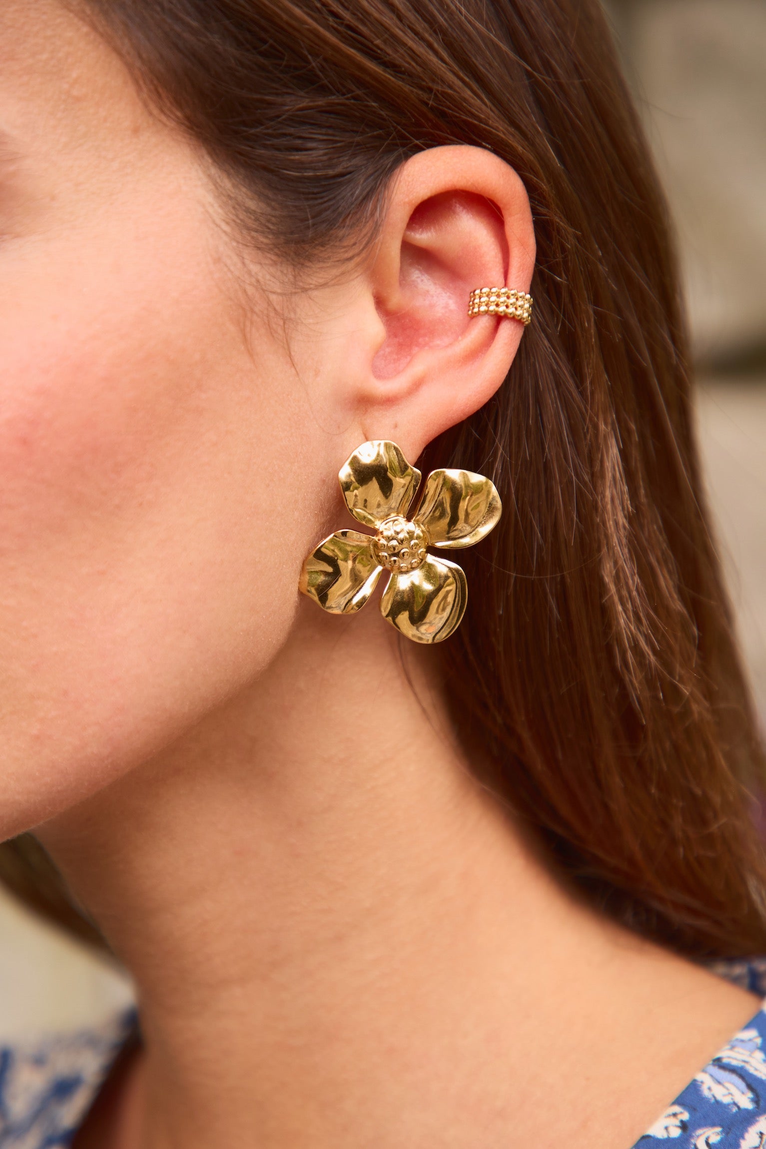 Camélia earrings (available June 14)
