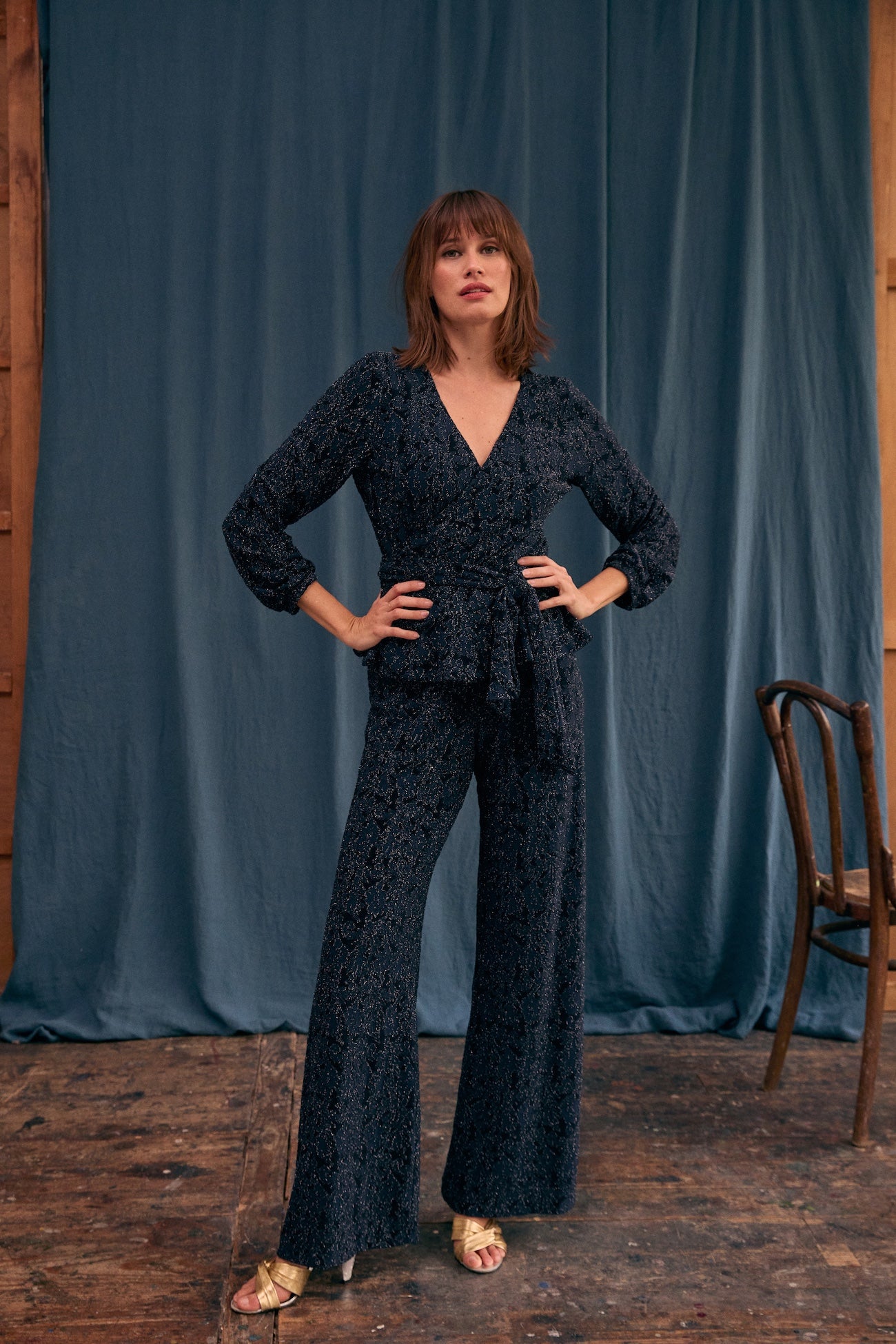 Pantalon Charlotte maille pailletée