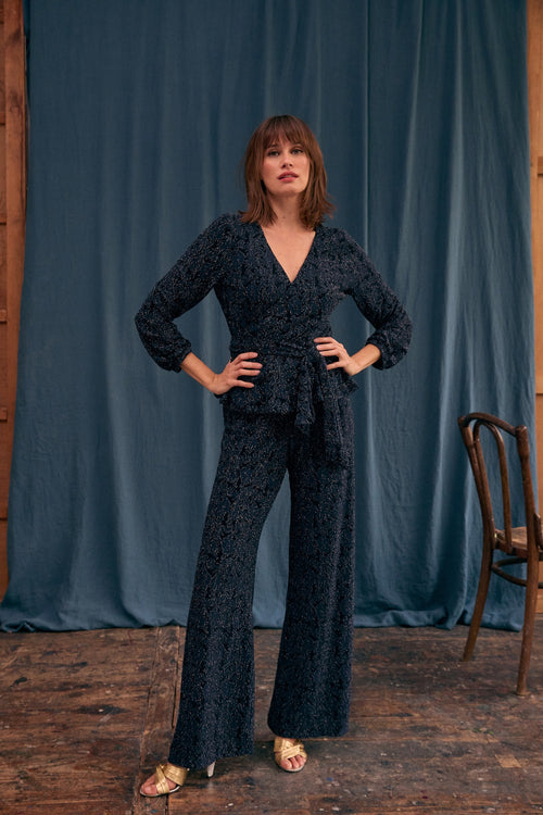 Pantalon Charlotte maille pailletée