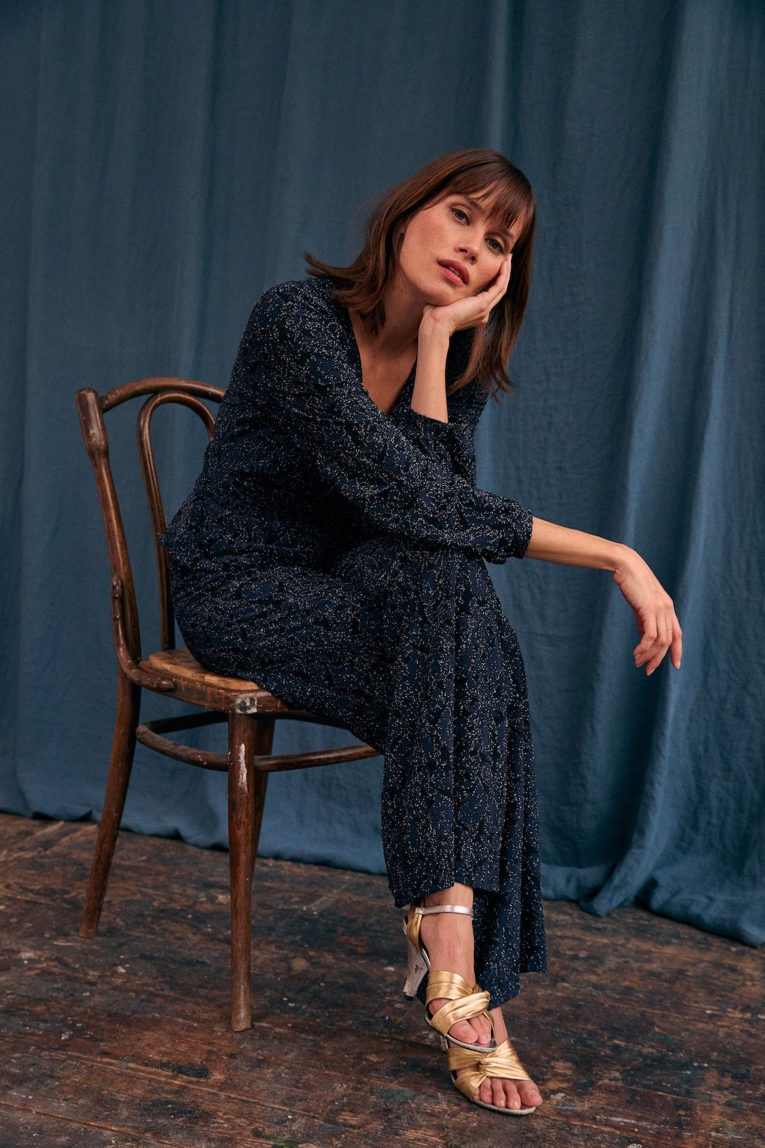 Pantalon Charlotte maille pailletée