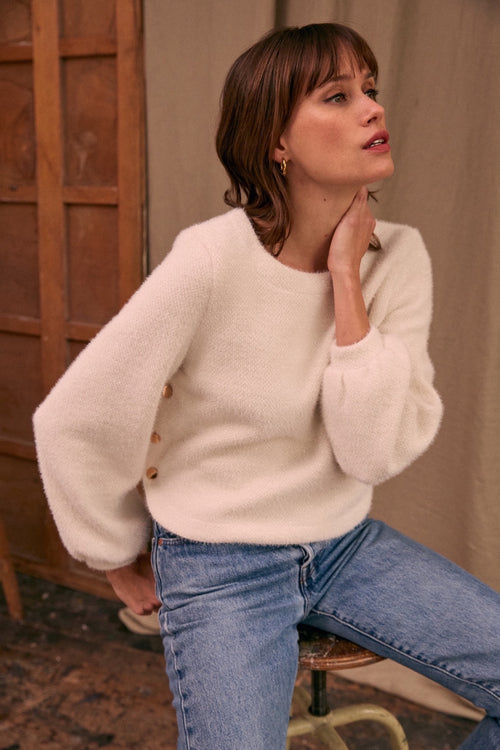 Top Uzès maille écru