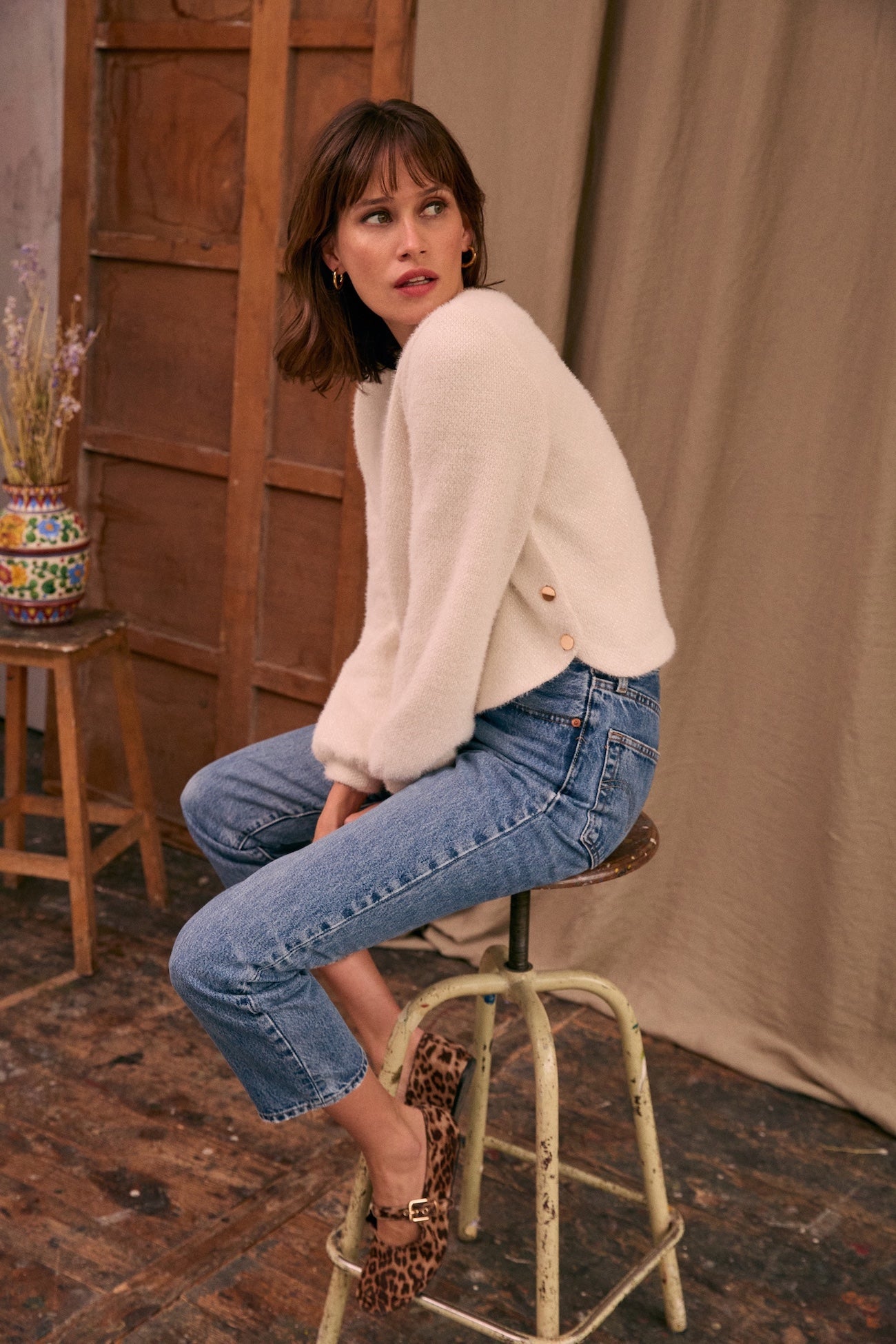 Top Uzès maille écru