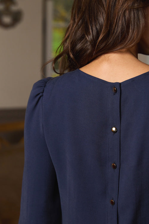 Sarah navy blue blouse