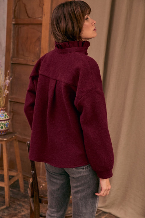 Vareuse Jordane laine bordeaux