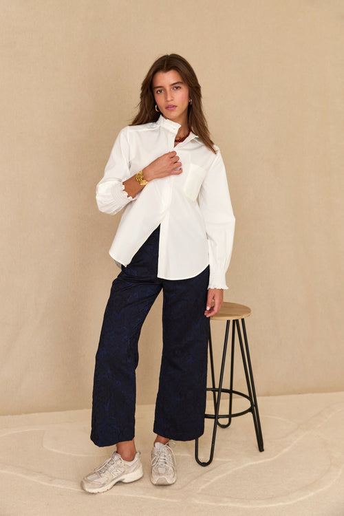 Pantalon Paimpol jacquard bleu